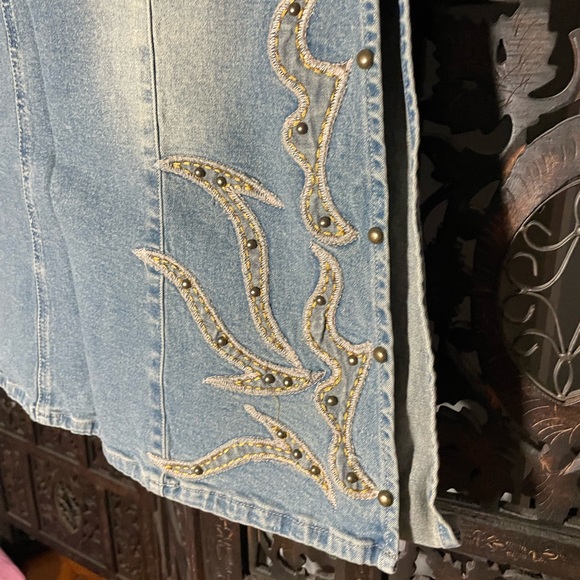 Low rise denim maxi skirt - Picture 3 of 6